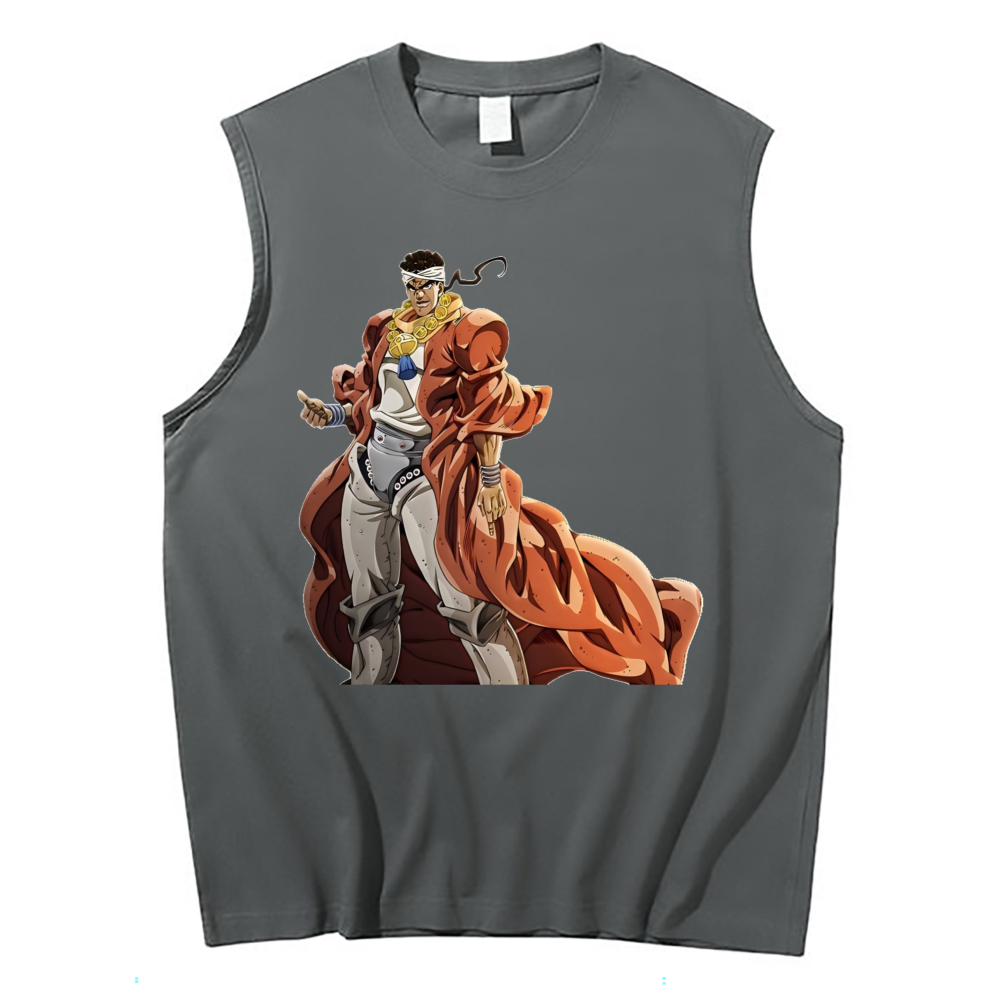 （画像用） ジョジョの奇妙な冒険 ムハンマド?アブドゥル JoJo's Bizarre Adventure Muhammad Avdol コットン100％タンクトップ（フロントプリント）
